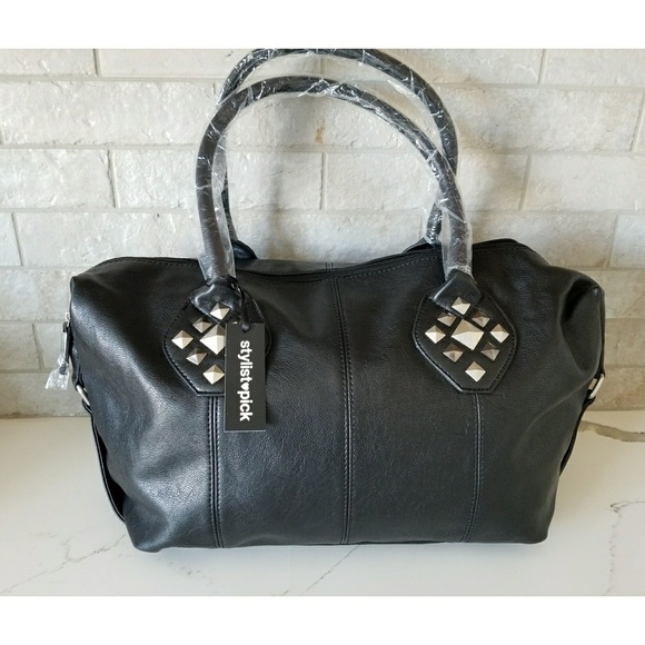 Handbags - NWT Large black faux leather satchel